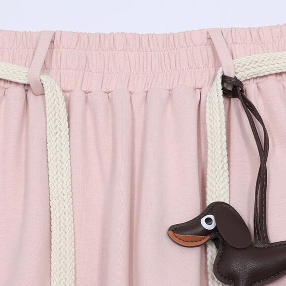 B.Sure Puppy Embroidered Pink Trousers - Picture 3 of 4